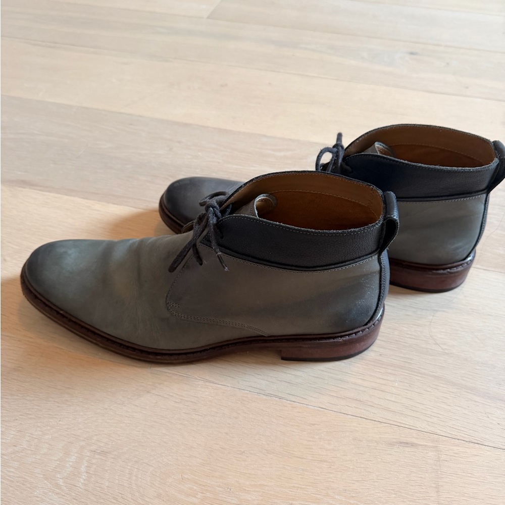 Cole Haan Black Leather Chukka Boots with Brown Welt - Picture 4 of 7